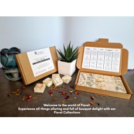 Floral Collections - Highly Scented Botanical Wax Melts Collections (15 x 13.5g Hand Crafted) - Vegan Friendly & Cruelty Free - Plastic Free - Provide 8 to 10hrs scents/cube - Made in the UK (Floral)