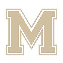 Applicable Pun Varsity Letter M - Vinyl Decal for Outdoor Use on Cars, ATV, Boats, Windows and More - Beige 7 Inches Tall