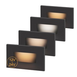 kadision 3 Color Low Voltage 12V-24V LED Step Lights Indoor and Outdoor, 3.5W 175lm Stair Light, Aluminum Oil Rubbed Bronze, 4 Pack