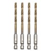YONTTQNN 六角軸鉄工用ドリルビット 4.0mm 4本組 ドリルセット ドリル刃 キリ 金属 木材 プラスチック対応