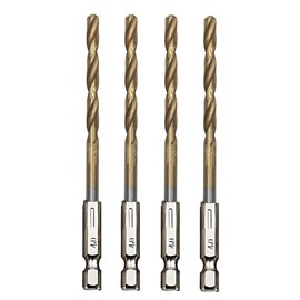 YONTTQNN 六角軸鉄工用ドリルビット 4.0mm 4本組 ドリルセット ドリル刃 キリ 金属 木材 プラスチック対応 電動ドリル対応 DIY 穴あけ工具
