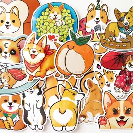 12 Random Anime Cartoon Cute Corgi Shiba Dogs Puppy Laptop Stickers