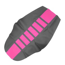 TIRGE Motorcycle Seat Cover Rubber Striped Grip Gripper Soft Universal for Dirt Pit Mini Bike CRF DRZ EXC YZF CR KX KLX 125 250 350 450 (Pink-Black)