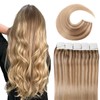 VINBAO Balayage Tape in Hair Extensions Human Hair Golden Brown