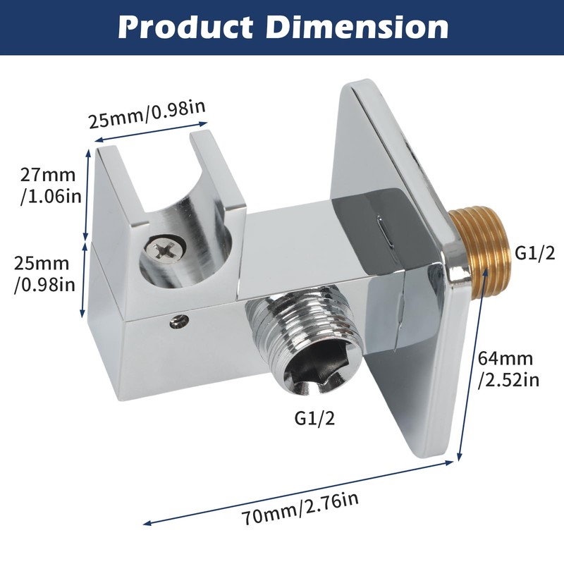 Wall Connection Elbow with Shower Holder, Hand Shower Holder with