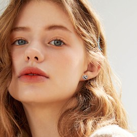 Zepmais Hypoallergenic Panda Studs Earrings 925 Sterling Silver- Heart Shape Animal Studs Earrings For Panda lovers-Birthday Jewelry Gift For Women Sensitive Ears