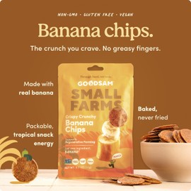 GoodSAM Small Farms Baked Banana Chips, Pack of 16 Simple Ingredient Fruit Chips
