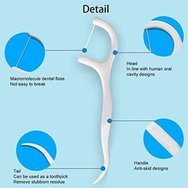 Floss Picks Travel Flossers es, 500 unidades de alta dureza Dientes profesionales Palillos de dientes con hilo Palos para viajes en hoteles familiares