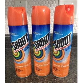 Shout! Factory Lot of 3 Shout Advanced Stain-Lifting Grease Busting Foam ~ 18 oz Aerosol Spray