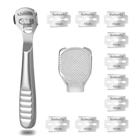 Callus Slicer Set, Foot Care Set, Stainless Steel Callus Remover with 10 Replacement Blades and 1 Callus Rasp Head