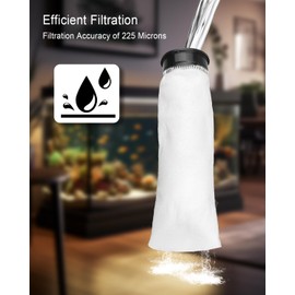QLZOZB 8 Pcs 2.75 Inch Filter Sock Fit for Freshwater and Saltwater Waterbox, 225 μm Filter Sock Aquarium Filter Bags with Black Rim, for Aquarium Ponds Sumps Overflows, 10 Inch Long