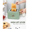2 Slice Toaster, Retro Bread Toaster with LED Display, Extra