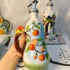 Windefun 18.26oz/540ml Ceramics Olive Oil Dispenser Bottle,Hand Painted Reliefs Oil