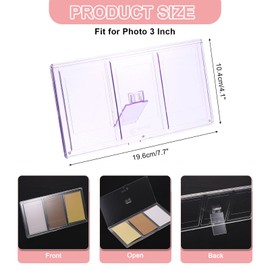 sourcing map Mini Collage Picture Frame, 3 in 1 Mini Photo Frame 2.1 x 3.4 Inch 3 Grids Clear Mini Photo Vertical Frame for 3 Inch Photos Desktop Tabletop Display, Purple