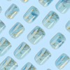 Rchovsam Blue Marble Press on Nails Short Square Nails Press