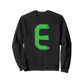 Creative Bold Green Letter E - Design Alphabet - Marker Sweatshirt