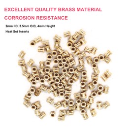 cSeao 120pcs M2x4x3.5mm(I.D x H x O.D) Female Press in Thread Brass Heat Set Inserts Embedment Nuts for 3D Printer Laptop Plastic