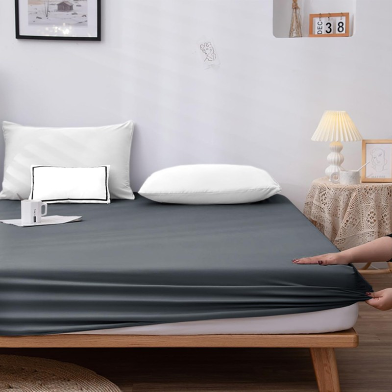 NAFAY LIVING Fitted sheet-Plain Dyed Ultra Soft Microfiber Bedding Sheet