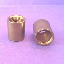 Solid Brass Barrel Coupling 5/8" tall UNFINISHED BRASS 1/8 IPS (3/8") LAMP PART