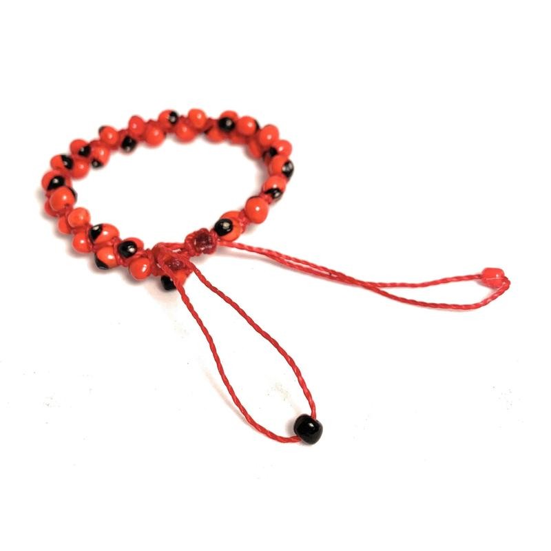Peruvian Huayruro Seed Bracelet, for good luck. - Color: Black