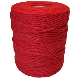 Kitchen Twine Cotton Cord for Meat, Vegetables or Fish, Food Safe - Twine for Lacing, Baking or Grilling, Cord Perfect DIY, Red, 250 g, 135 m