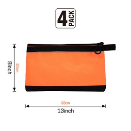 WISEPRO 4 Pack Zipper Tool Pouch, Heavy Duty Small Tool Bag, Waterproof Utility Tools Pouches, Multi Durable Storage Organizer