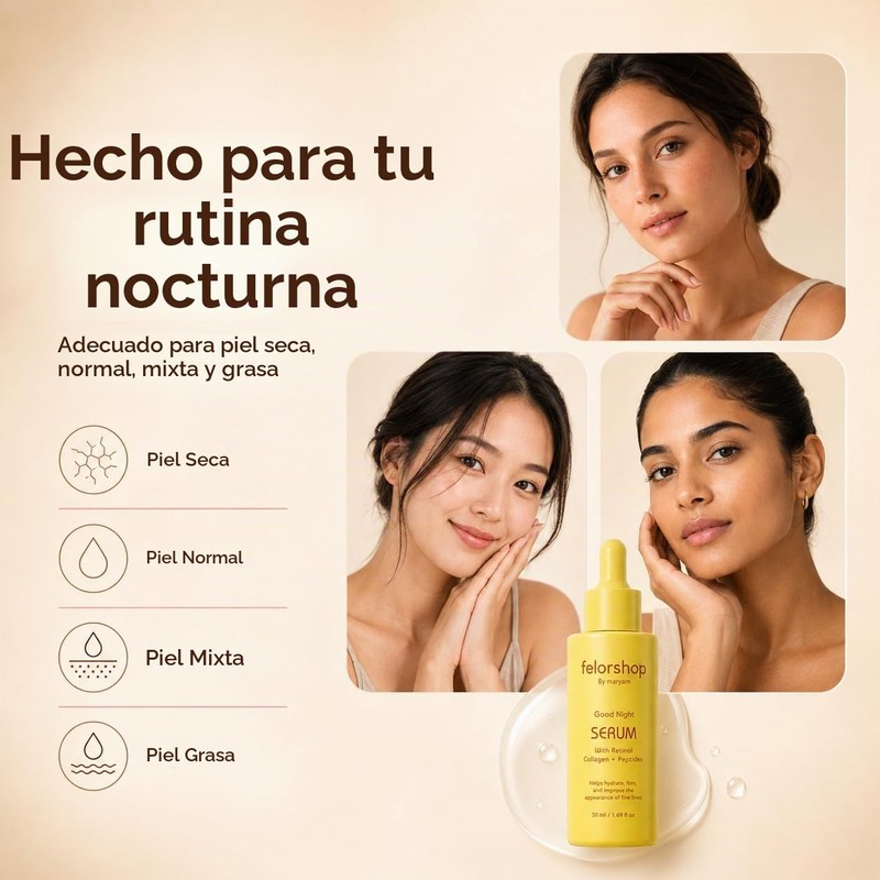FelorShop - Suero de retinol para rostro con colágeno y