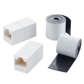 Elecom LD-VAPFR6A/SET LAN Connector, Relay Connector, CAT6A Simple Waterproof Tape (Outdoor Version), 2 Pieces