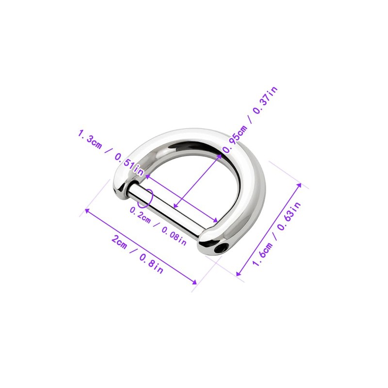 4Pcs D Ring with Closing Screw Replacement Screw Shackle Key