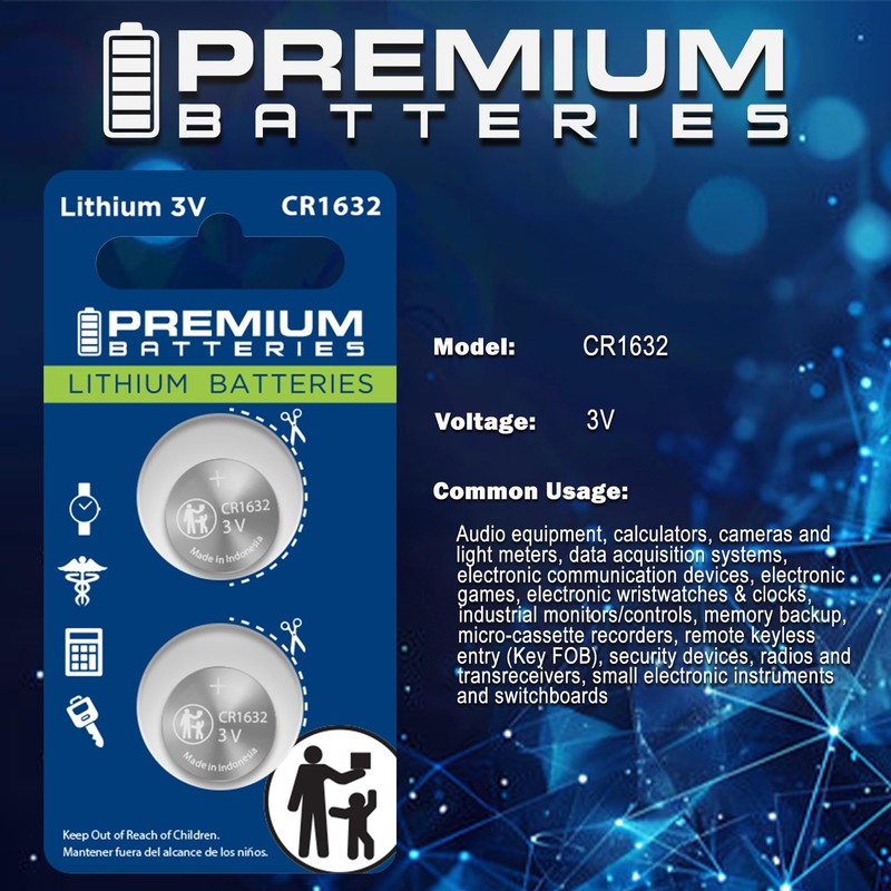 Premium CR1632 Lithium 3V Coin Cell - Japanese Engineered High