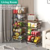 CHLORYARD Fruit Basket with Wooden Lid for Kitchen, 4-Tier Stackable