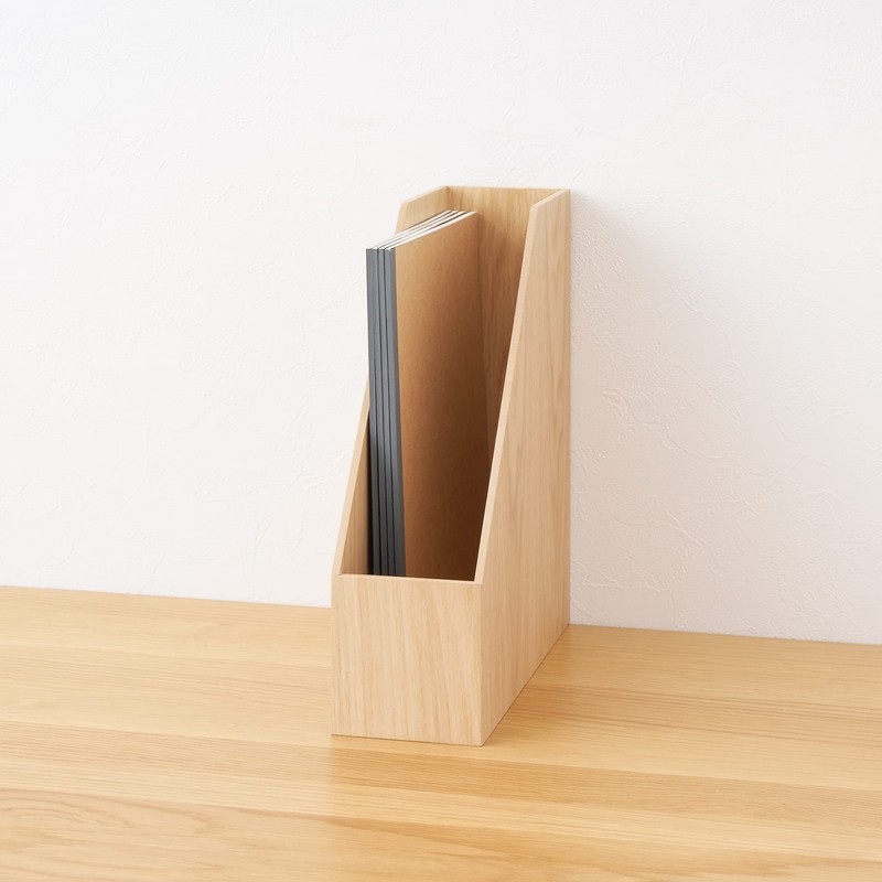 Mujin Ryohin Wooden Stand File Box for A4 Size Approx.