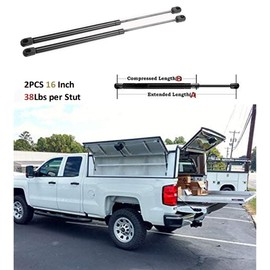 WBOY Qty (2) Universal C16-09209 16 inch 38Lbs/169N Truck Cab Canopy Door Camper Shell Gas Shocks Struts For Leer ARE ATC Topper Rear Window Tonneau Cover Storage Box Lid C1609209 (16"/38lb)