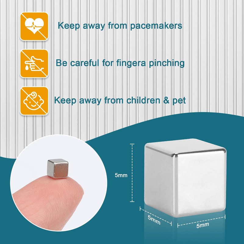 Samamoca Pack of 100 Small Square Magnetic Cubes, Strong Mini