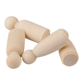 Egurs Holzfiguren 10 Stück 75mm DIY Figuren (5*Männlich +5*Weiblich)