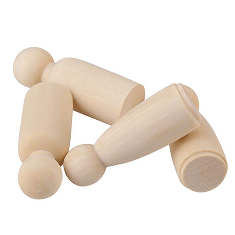 Egurs Holzfiguren 10 Stück 75mm DIY Figuren (5*Männlich +5*Weiblich)