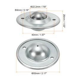 PATIKIL Roller Ball Transfer Bearing 7/8", 8 Pack Load 44lbs Disc Flange Mounted Carbon Steel Rotation Caster Unit for Conveyor Roller Stand Transmission