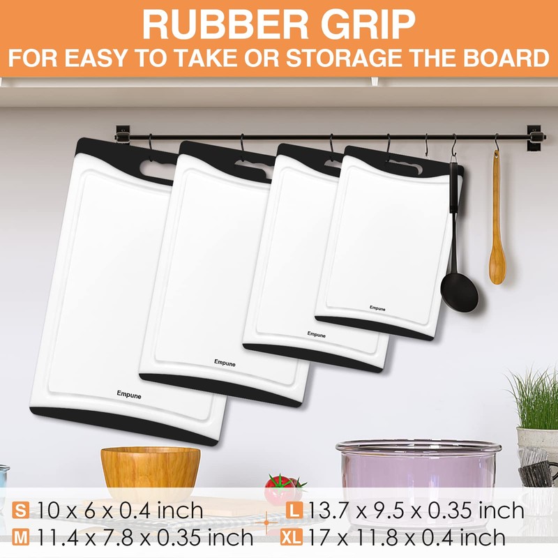 Extra Large Cutting Boards, Plastic for Kitchen (Set of 4)