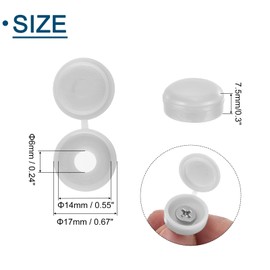sourcing map 100Pcs Screw Caps, 6mm/0.24" ID Screw Snap Covers Washer Flip, PVC Hinged Screw Cover Caps for Covering Screw Heads(Light Grey)