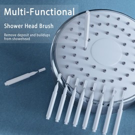 Lumkew Shower Head Cleaning Brush for Small Hole,Multifunctional Shower Head Cleaner Tool Anti-Clogging Nozzle with Storage Boxes, Showerhead Cleaning Brushes Picks for Household Bathroom, White