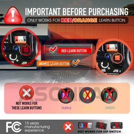 973LM 971LM 972LM 950CB 953CB Keychain Security+ 390MHZ Remote only for a Red or Orange Learn Button of Liftmaster/Chamberlain Garage Door Openers (1Pack) 3-Years-Warranty