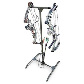 HME Reliable Stable Convenient Lightweight Durable Portable Dual-Sided Versatile Archery Hard Surface Bow Practice Hanger with Archer's Arrow Caddies Included