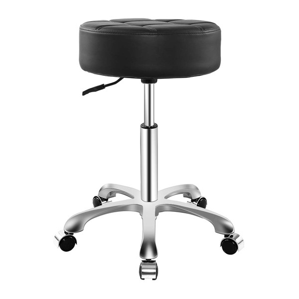 Rolling Adjustable Stool for Work Medical Tattoo Salon Office,Heavy Duty Esthetician Hydraulic Chair Stool with Wheels (Black)