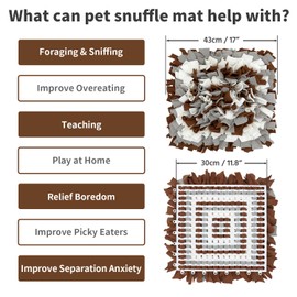 LIVEKEY LIVEKEY Pet Snuffle Mat for Dogs, Dog Feeding Mat, Nosework Training Mats for Foraging Instinct Interactive Puzzle Toys (Brown&Gray&White)