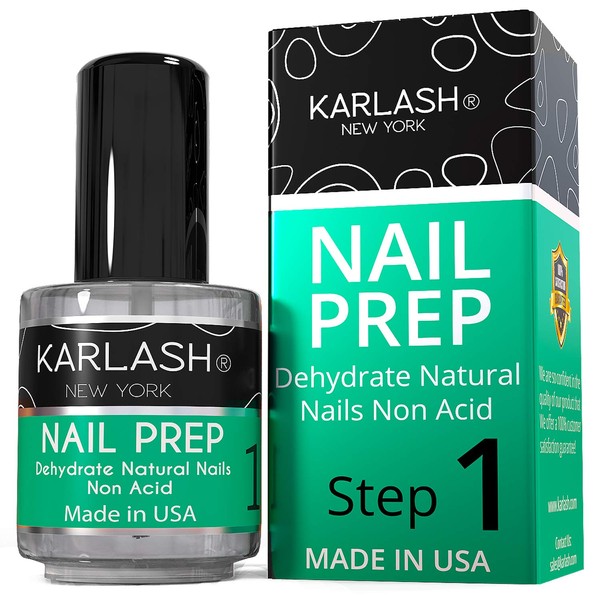 Karlash Professional Natural Nail Prep Deshidratar, Primer de unión de uñas superior para polvo acrílico y esmalte de uñas de gel, 14,2 g, 1 pieza para doble uso, secado rápido, barniz base deshidratador de manicura Bonder líquido.