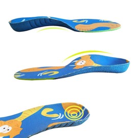 Boowhol Suola Ortopedico per Bambini Suola di Sport Comfort/Solette Interne – per Shock Assorbente, Grigio, L / 21.5cm / 30-34 EU