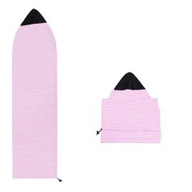 57lilina Surf Sock, Surfboard Sock Cover for Longboard Paddleboard Surf Board Sup Paddle Board, 6.5 FT Foot 6.5ft Quick Dry Stretch Surfboard Bag Sleeve with Drawstring Closure 200x50 cm Pink