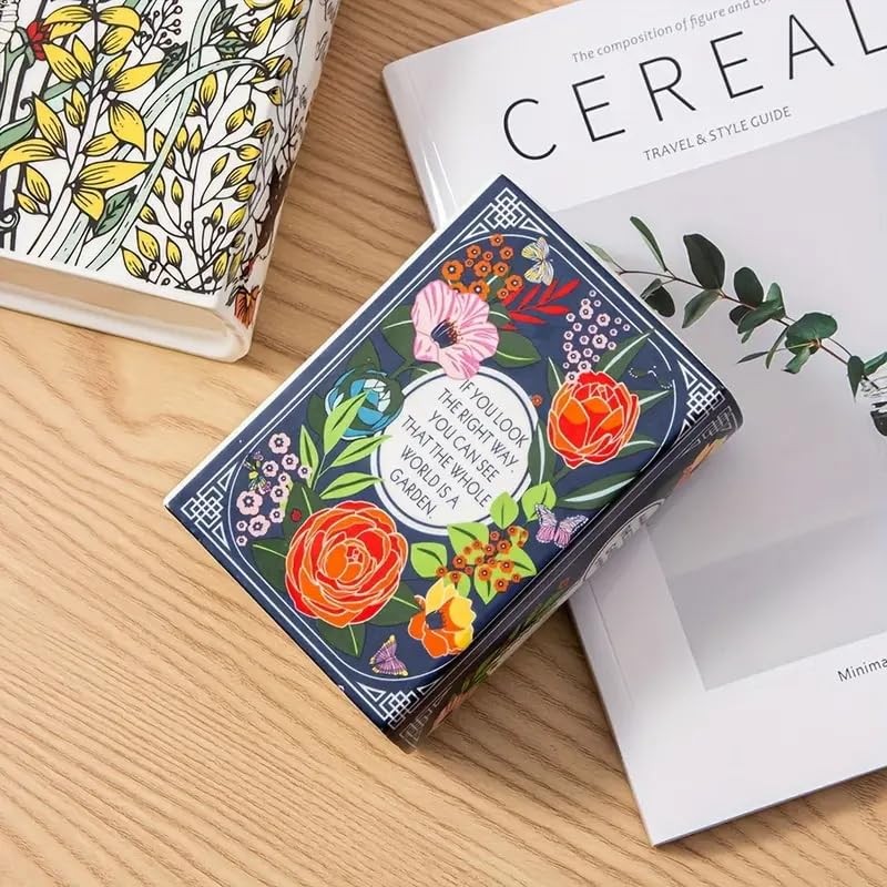 Small - Secret Garden Book-Shaped Decorative Vase, Ceramic Flower Vase
