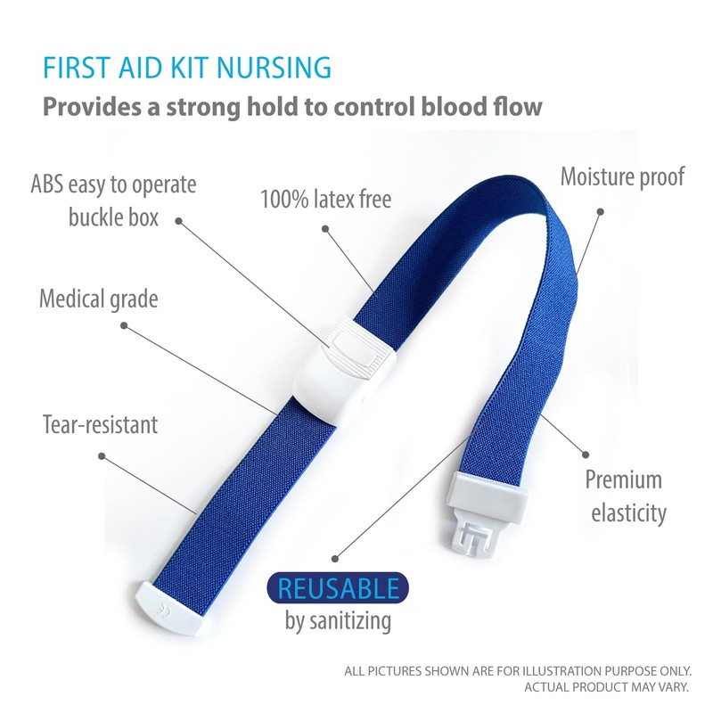 Deke Home - Elastic Tourniquet with Quick Release Buckle, Latex-Free