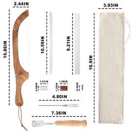 Bread Knife Set for Homemade Bread Wood Double Serrated Bread Knife for Homemade Bagels, Baguettes and More - Bread Bow Knife